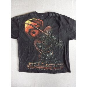 GI JOE Rise of Cobra T Shirt Double Sided Graphics Size 2XL all over print black